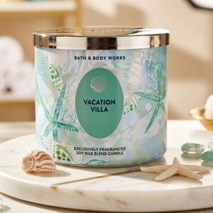 Bath & Body Works 3-Wick Candle – Vacation Villa – New & Exclusive